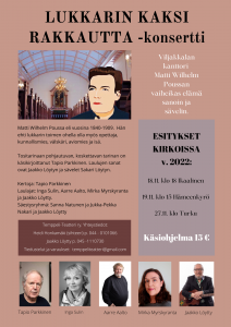 konserttimainos, jonka informaatio on tapahtumassa