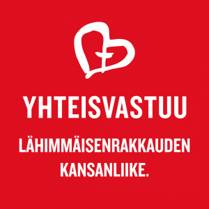 Yhteisvastuun punainen logo, jossa sydän sekä teksti 